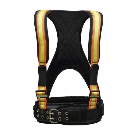 SUPER ANCHOR SAFETY Small - Gray Frame/Hi-Viz Webbing All-Pakka Harness. (Not for Fall Protection) 6301-GHS